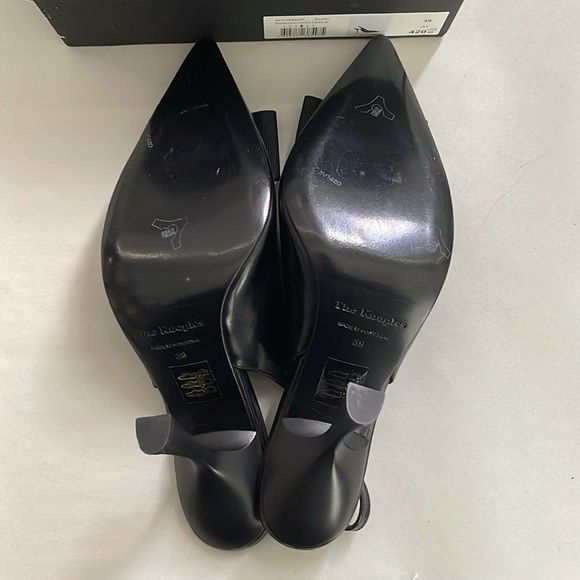 The Kooples Black Leather Pointy Toe Studded Sling Back Sandals Sz 39 US 9 New - Picture 8 of 8